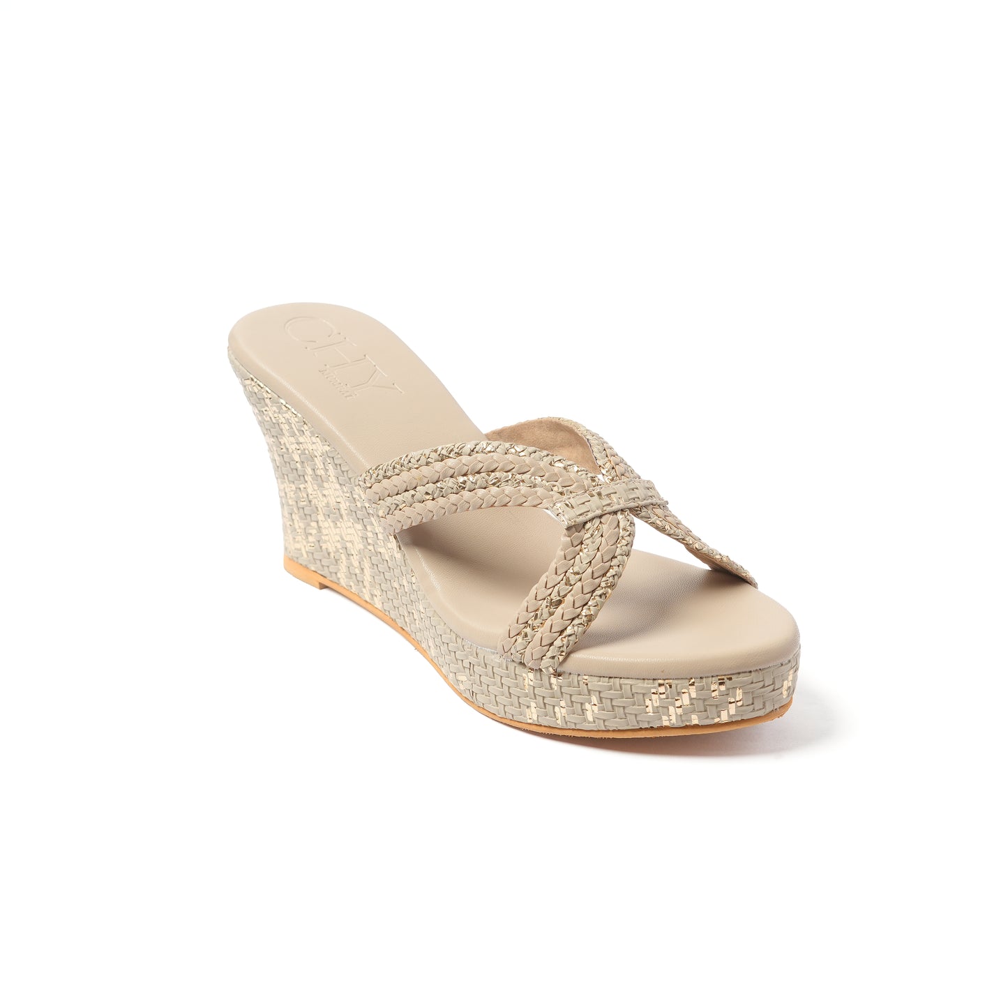 BRAID BEIGE AND GOLD 3"